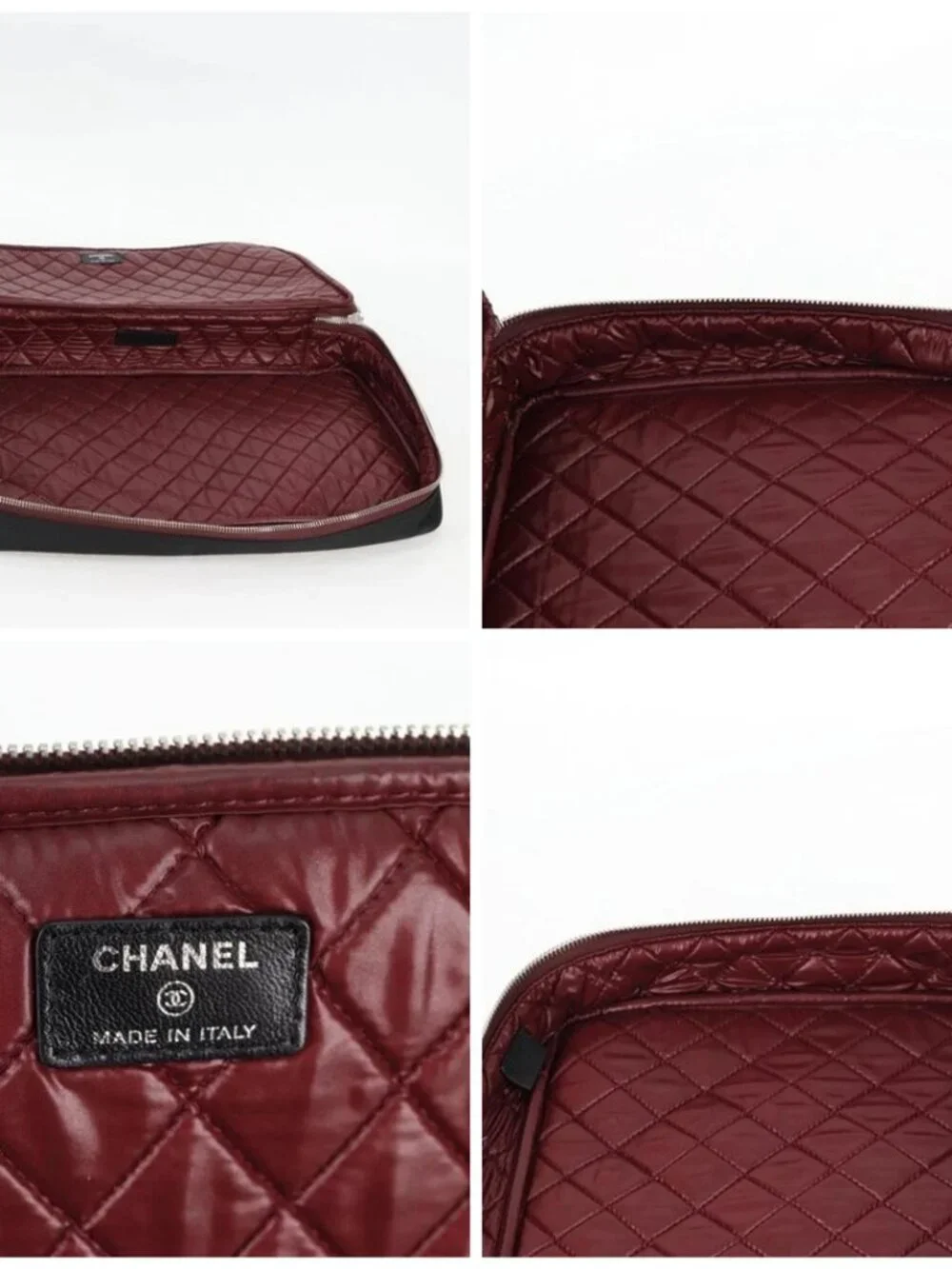 CHANEL Matelasse PC Case Nylon Black Silver CC Auth 121516M